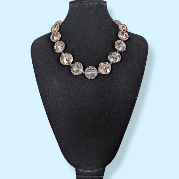 Vintage Faceted Crystal & Lucite Bead Necklace - Picture 3 of 7